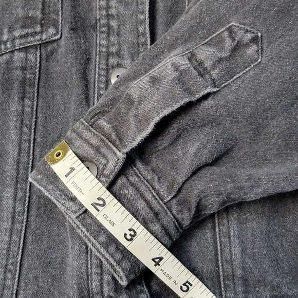 Carole Little Jacket Size 12 Gray Denim Tribal Aztec Western Knit Design - Picture 13 of 13